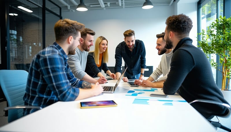 BigSports Group team collaborating in a modern office